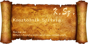 Kosztolnik Szilvia névjegykártya